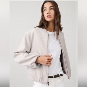 NWT Banana Republic Brushed Bomber Jacket in Oatmeal Heather
